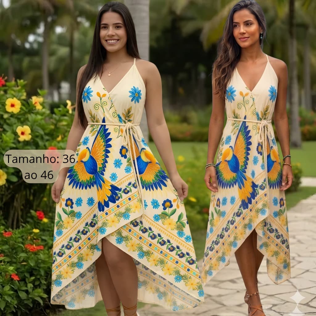 Vestido Feminino Indiano Lenço Envelope Moda Praia Multiformas
