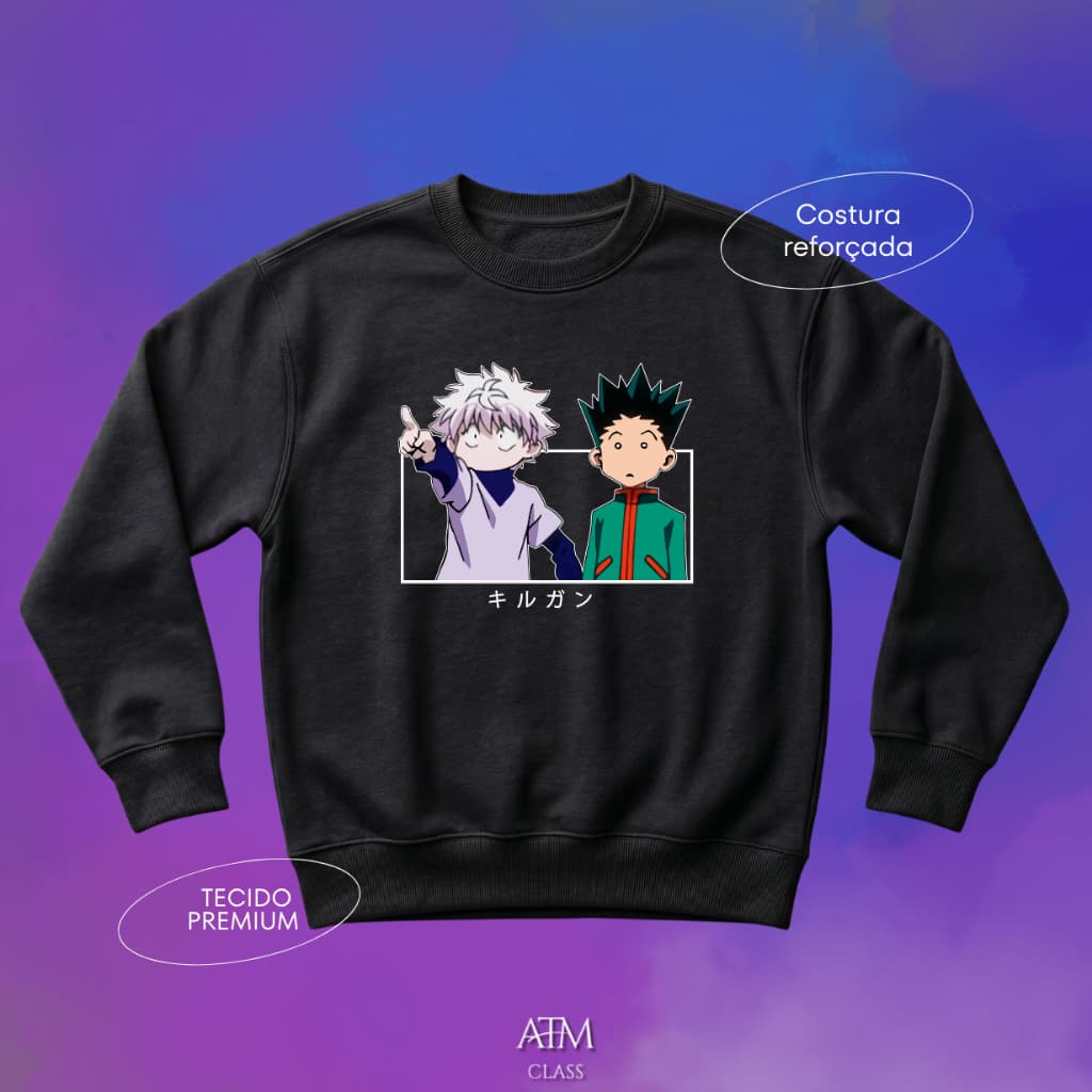 Moletom Casual anime Killua e Gon manga Hunter x Hunter serie tecido premium envio Rapido