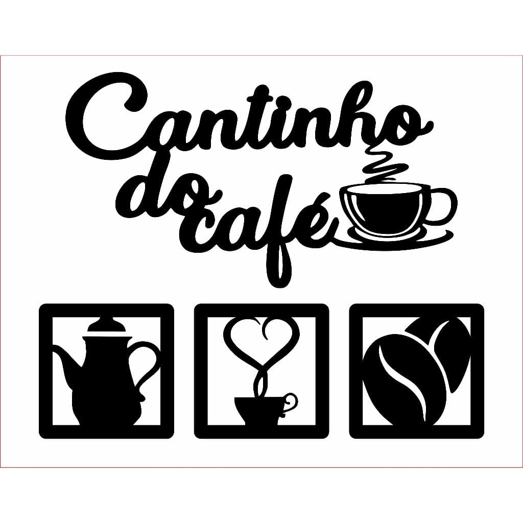 Kit Cantinho do Café MDF com 3 Quadrinhos Decorativos