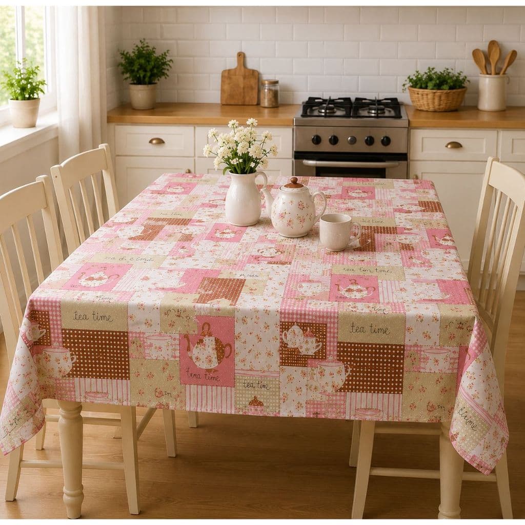 Toalha para Mesa 4 Lugares 1,40 x 1,40cm Tecido Oxford Quadrada Fácil Lavagem