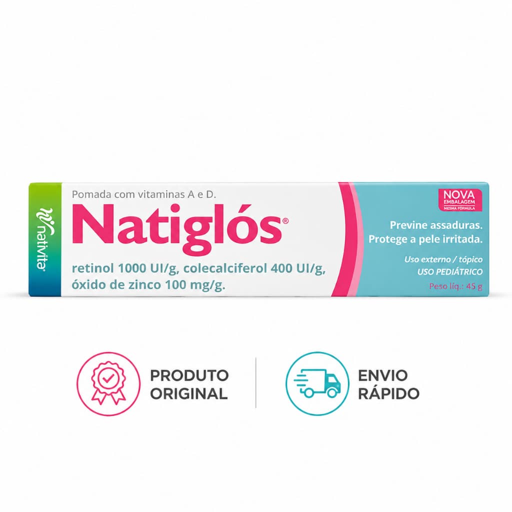 Natiglós Pomada Assaduras Vitaminas A D Óxido De Zinco Proteção Pele Bebê 45g