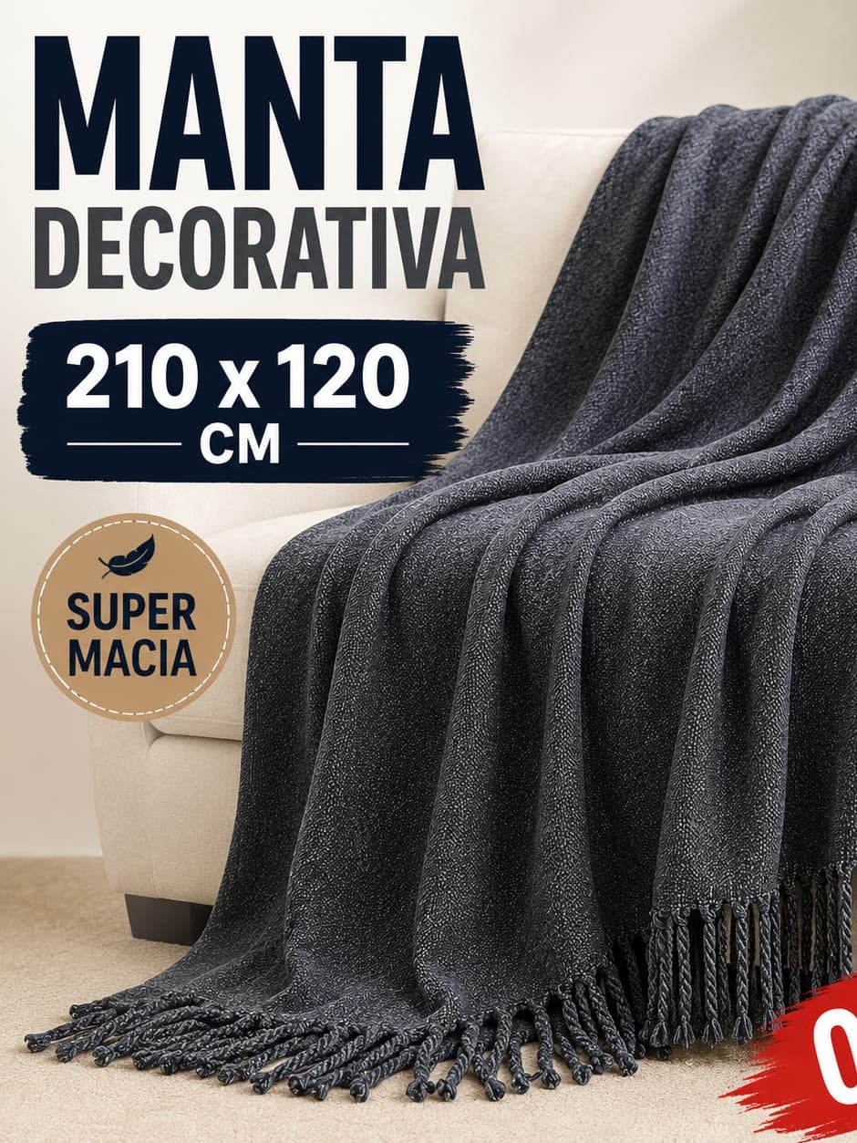 Kit 2 Mantas Para Sofá 210x120cm 100% Algodão Decorativa Artesanal | Cobre Sofá e Colchão | SUV