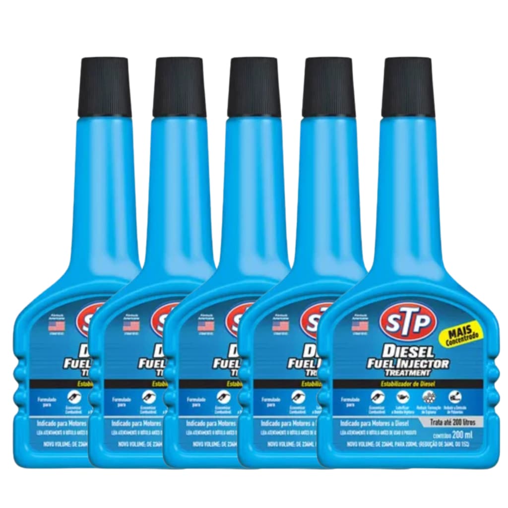 Kit 5 STP Fuel Injector Treatment Diesel Aditivo Limpa Bicos Injetores Sistema Injeção Motor Diesel