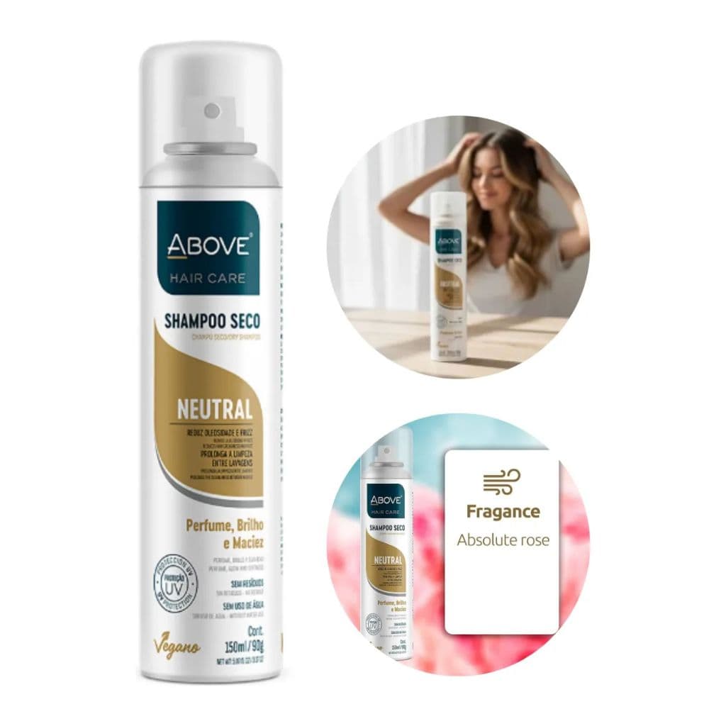 Shampoo A Seco Above Neutral 150ml Brilho Maciez Antifrizz