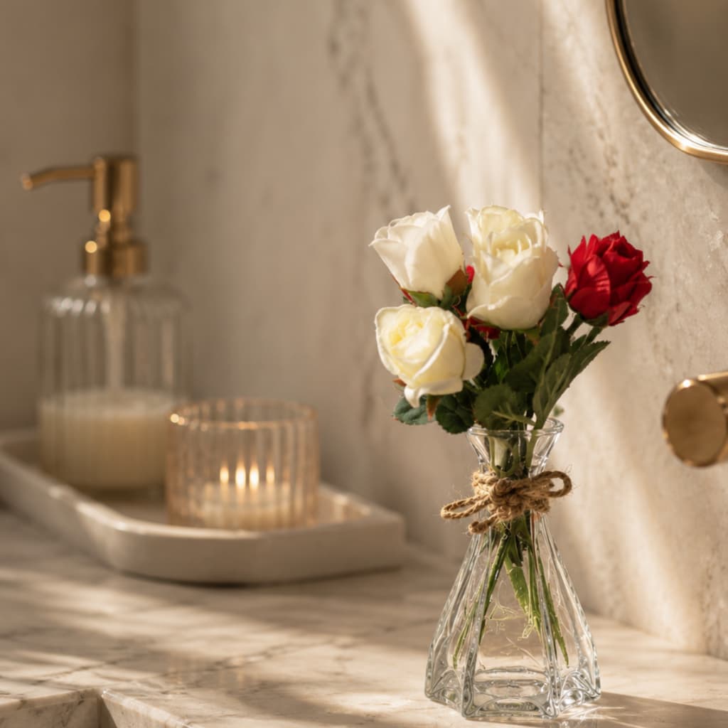 4 Vasos De Vidro Decorativo Transparente Lyor - Flores Plantas Decoração