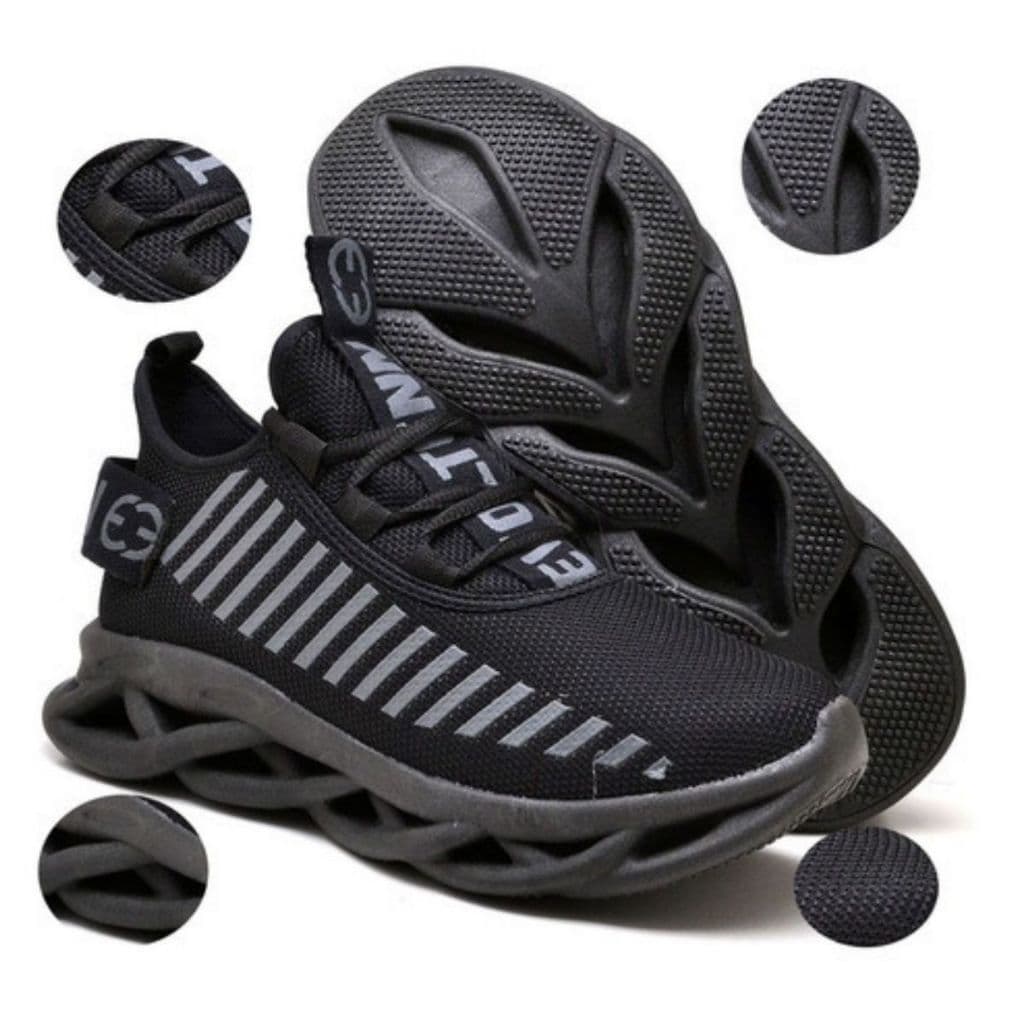 Tênis Evoltenn Feminino Esporte Casual Sola Trançada Leve e Confortável - Black