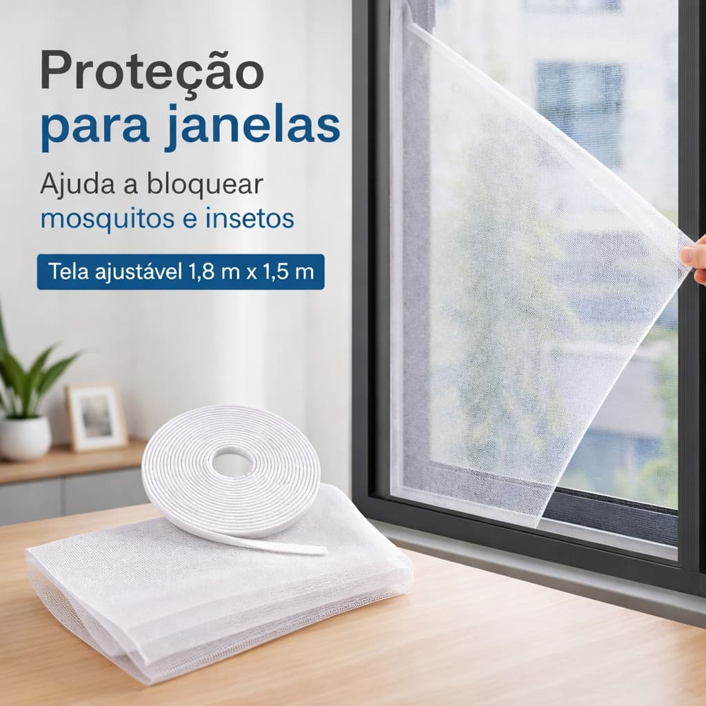 Telas Mosquiteira GRANDE Janela Ajustável 1,80Mx1,50M Anti Insetos Dengue Mosquito