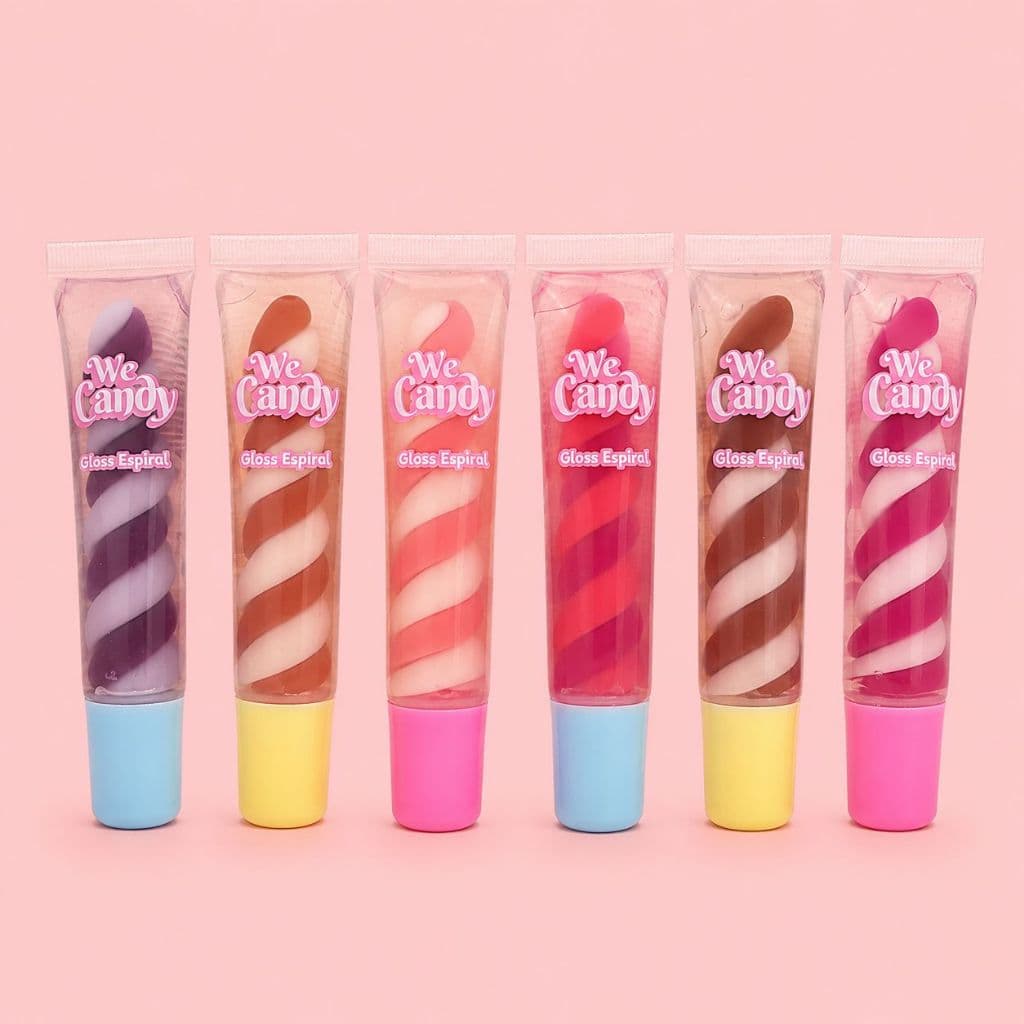 Gloss Labial Espiral We Candy Hidratante Colorido – Lip Gloss Brilho Intenso Variadas Cores