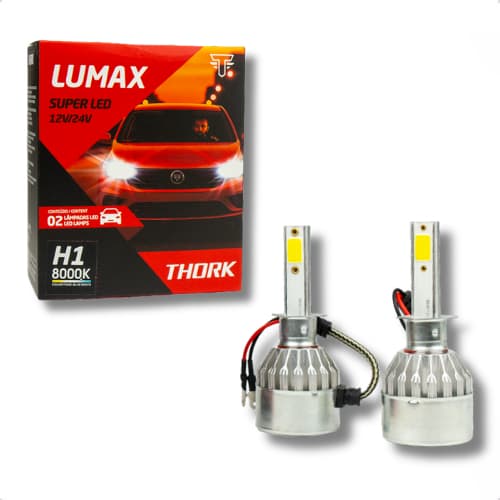 Kit Lampada Super Led Lumax Thork By Tech One 8000K 12/24V Automotivo Carro Caminhão H1 H3 H4 H7 H8/H9/H11/H16 HB3 HB4