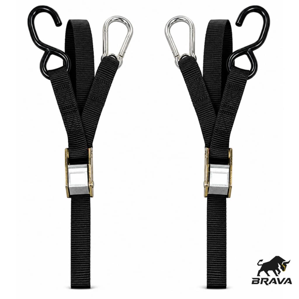 2x Cinta Amarração Esticador Com Mosquetão Reforçada Amarrar Moto Quadriciclo