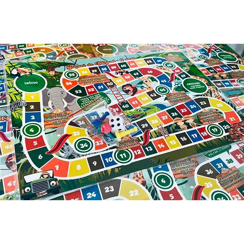 20 LEMBRANCINHA FESTA SAFARI | JOGO DE TABULEIRO INFANTIL PERSONALIZADO 30X20 CM | BRINDE SELVA