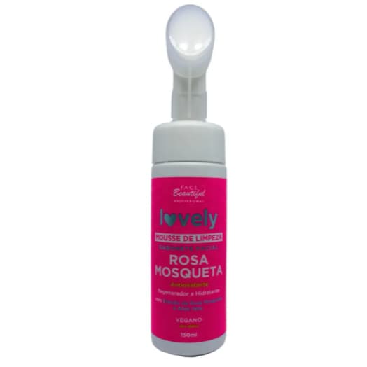 Mousse de Limpeza Facial Rosa Mosqueta Lovely Face Beautiful sabonete facial rosa mosqueta