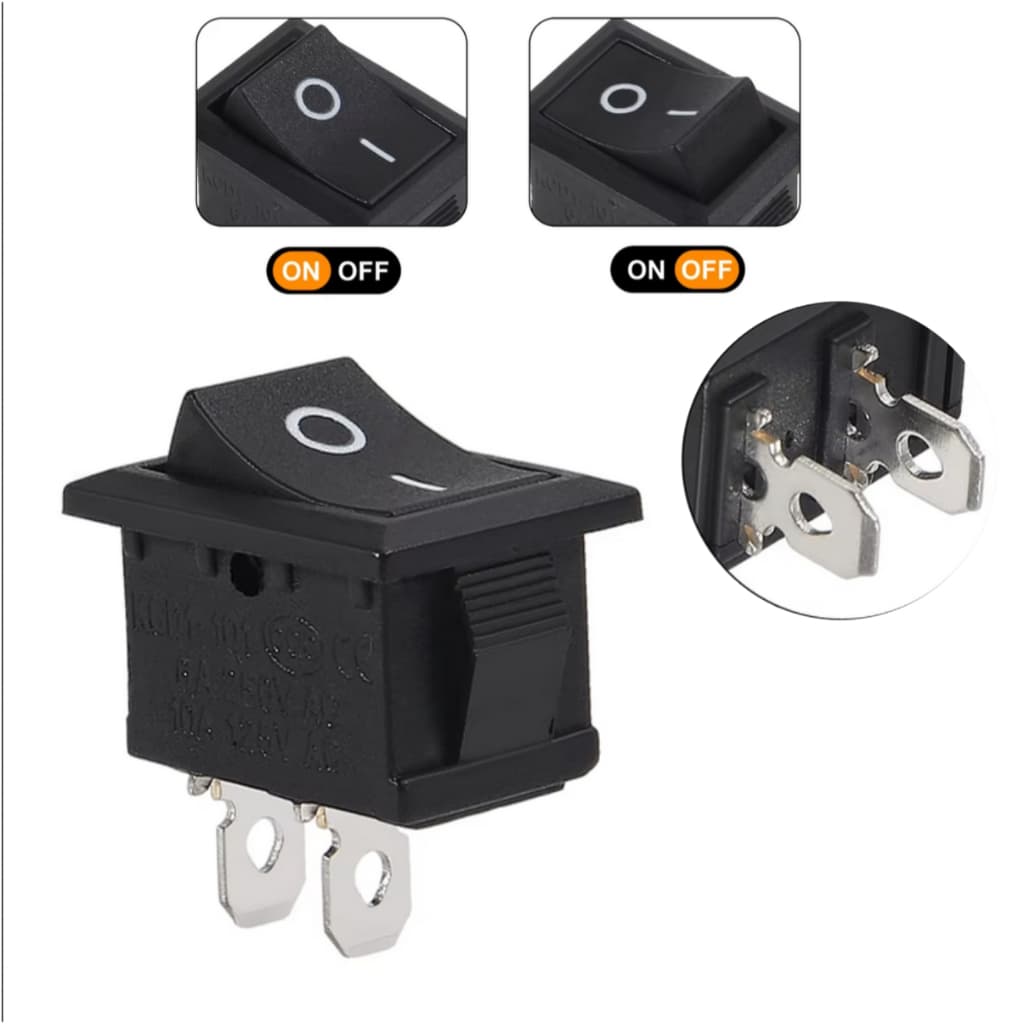 Mini Chave Gangorra KCD11-101 2 Terminais Botão On Off Interruptor