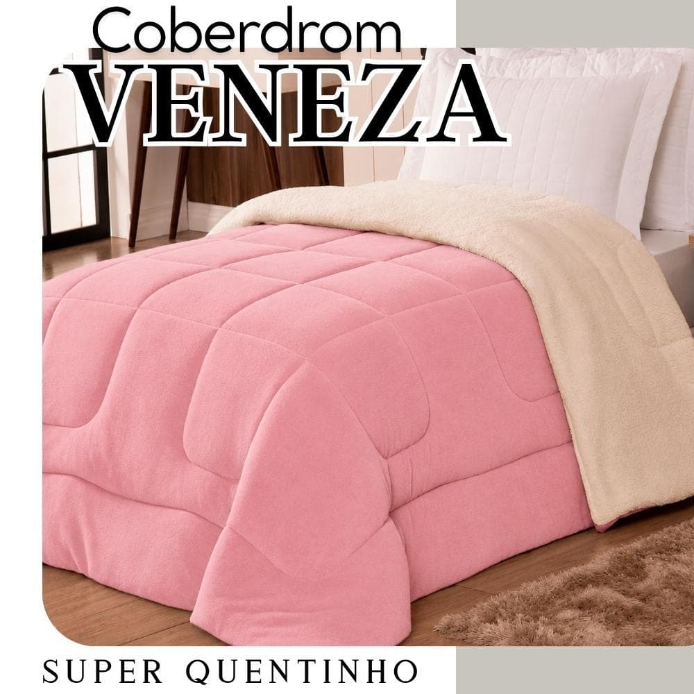 Coberdrom Solteiro Veneza Dupla Face Manta e Sherpa Premium TESTE