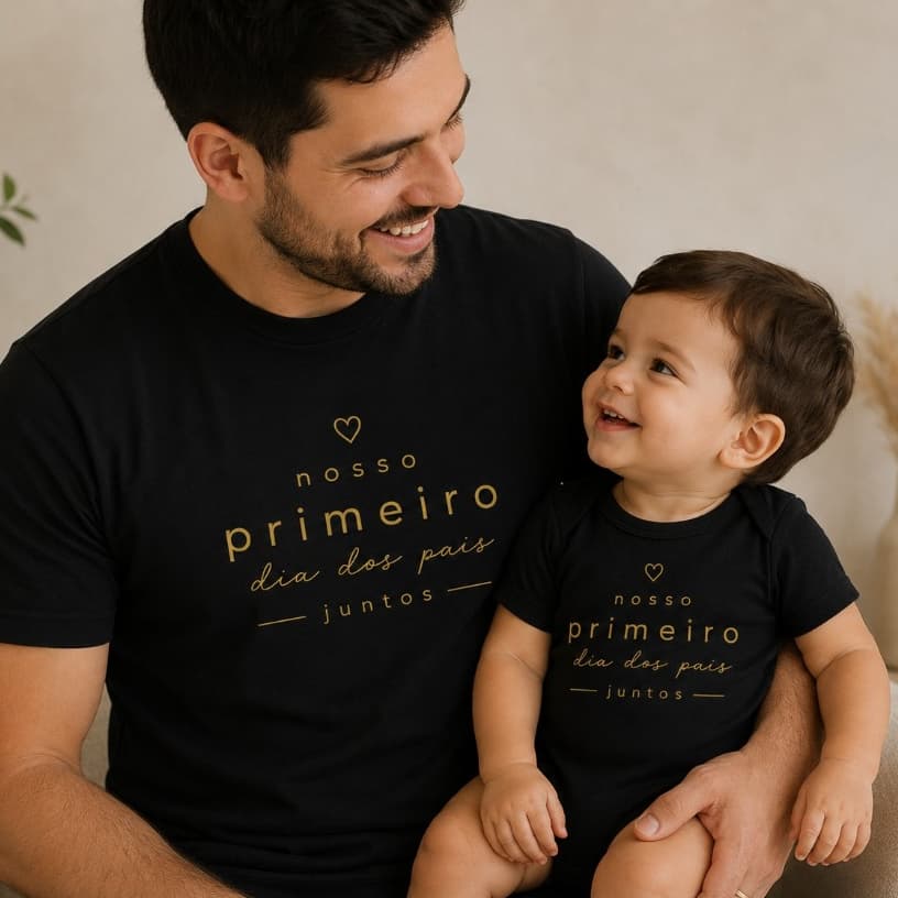 Kit Pai e Bebê com Body Presente Primeiro dia dos Pais Dia dos Pais Minimalista
