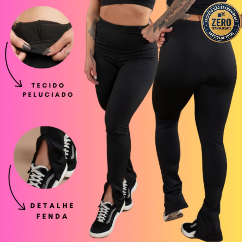 Calça Térmica Cintura Alta Peluciada Flanelada Felpuda Montaria Academia Moda Casual Inverno RIQ Modas