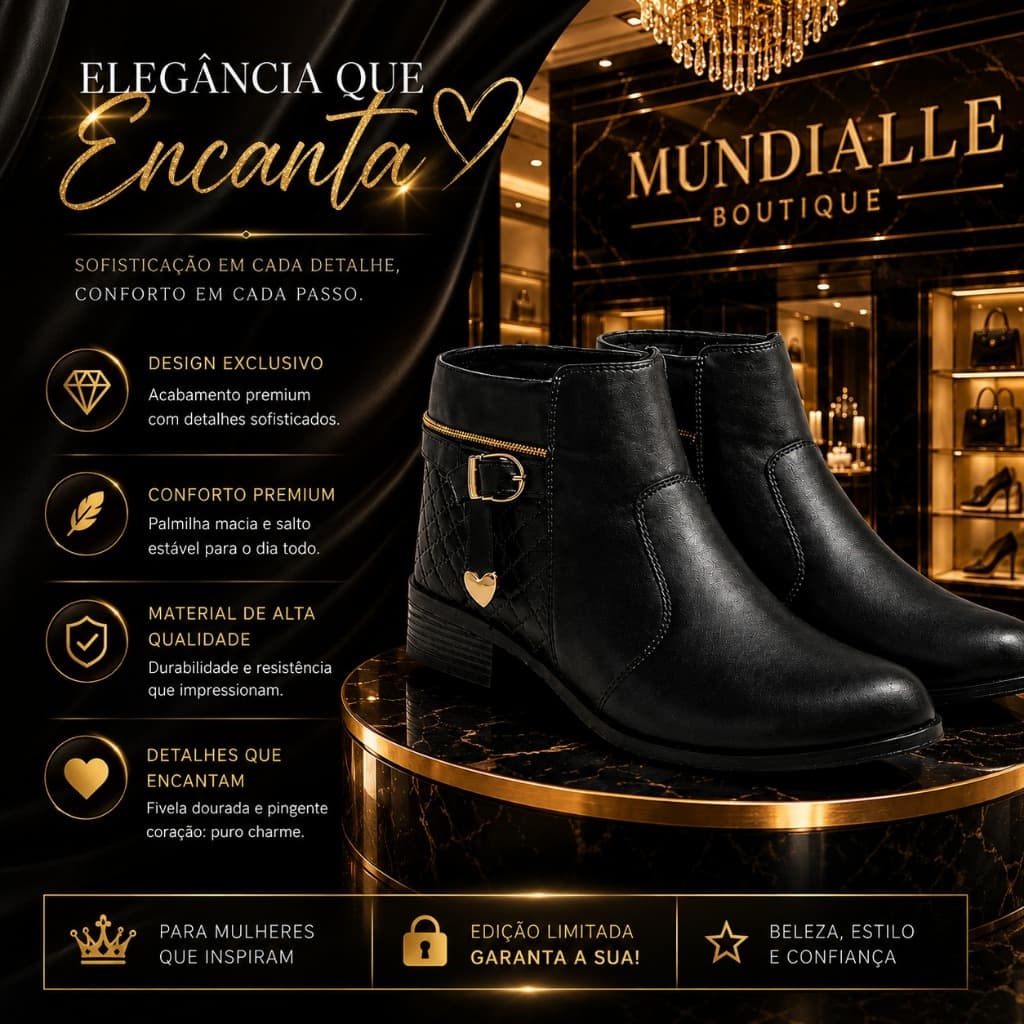 Bota Feminina Coturno Cano Curto  Confortável Envio Imediato!!