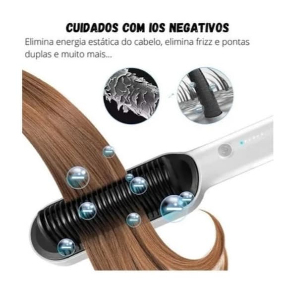 Escova Pente Alisadora Modeladora Elétrica