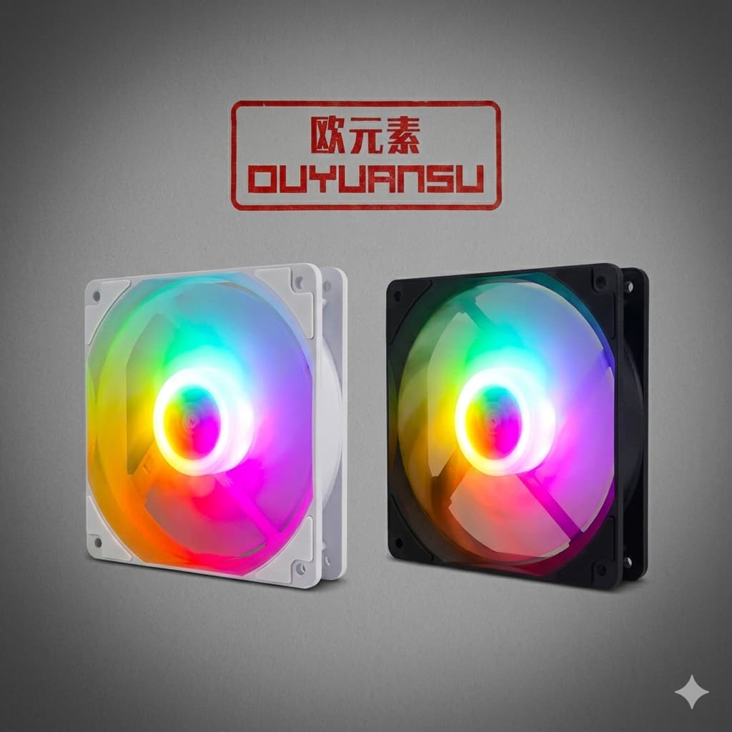 Cooler Fan Ouyuansu RGB 120mm 12V 1500RPM PC Gabinete
