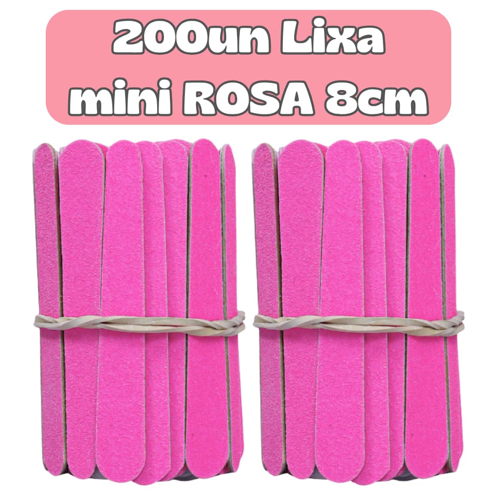 Mini Lixa ROSA 8cm Descartável para Manicure Pedicure Estética Salão de Beleza Spá