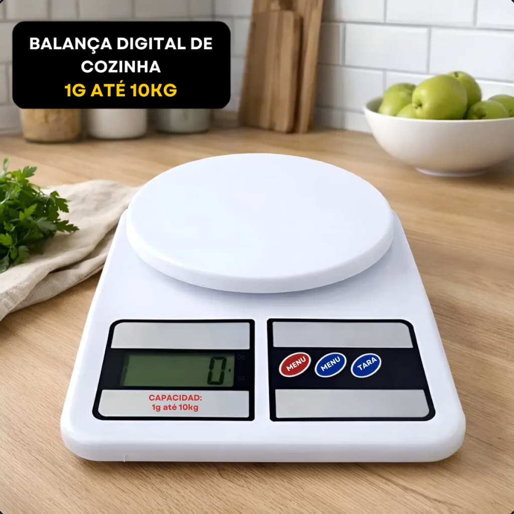 Balança Digital Eletrônica De Precisão 10kg Dieta E Cozinha Capacidade máxima 10 g Cor Branco