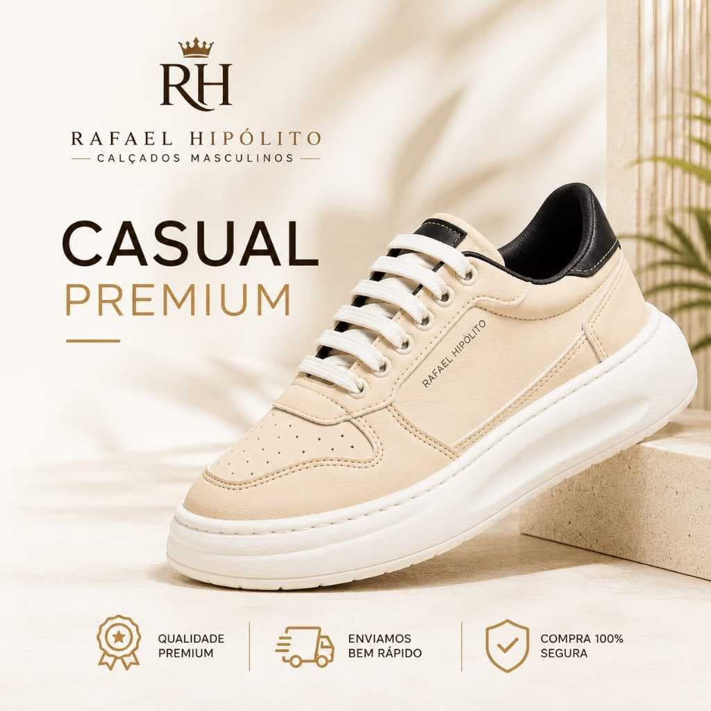 Tênis casual masculino Bege Claro Confortável Leve Macio Elegante Moderno