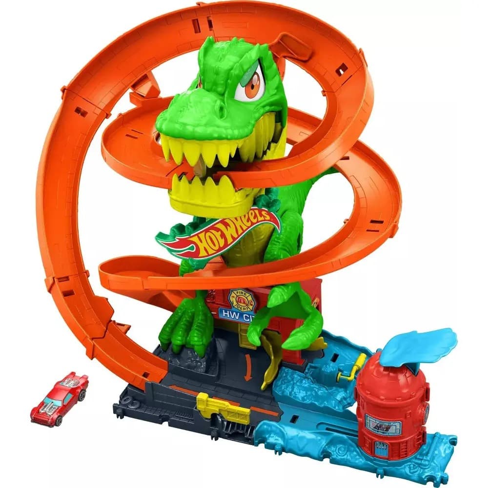 Hot Wheels Jurassic World T-rex Vs Fire Station Mattel JBM72