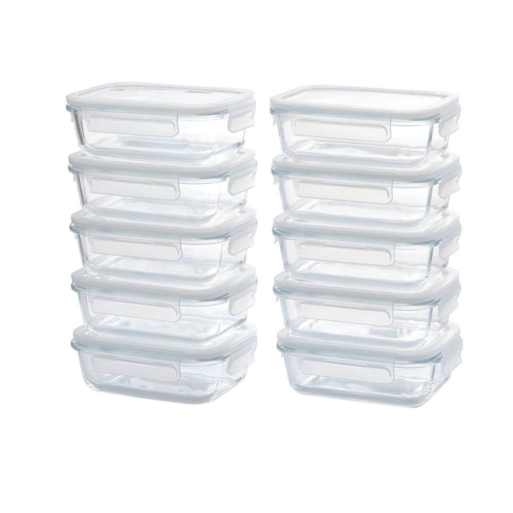 POTE HERMÉTICO HAUSHOP KIT 10 POTES DE VIDRO REFORÇADO FORTE MARMITA ORGANIZADOR