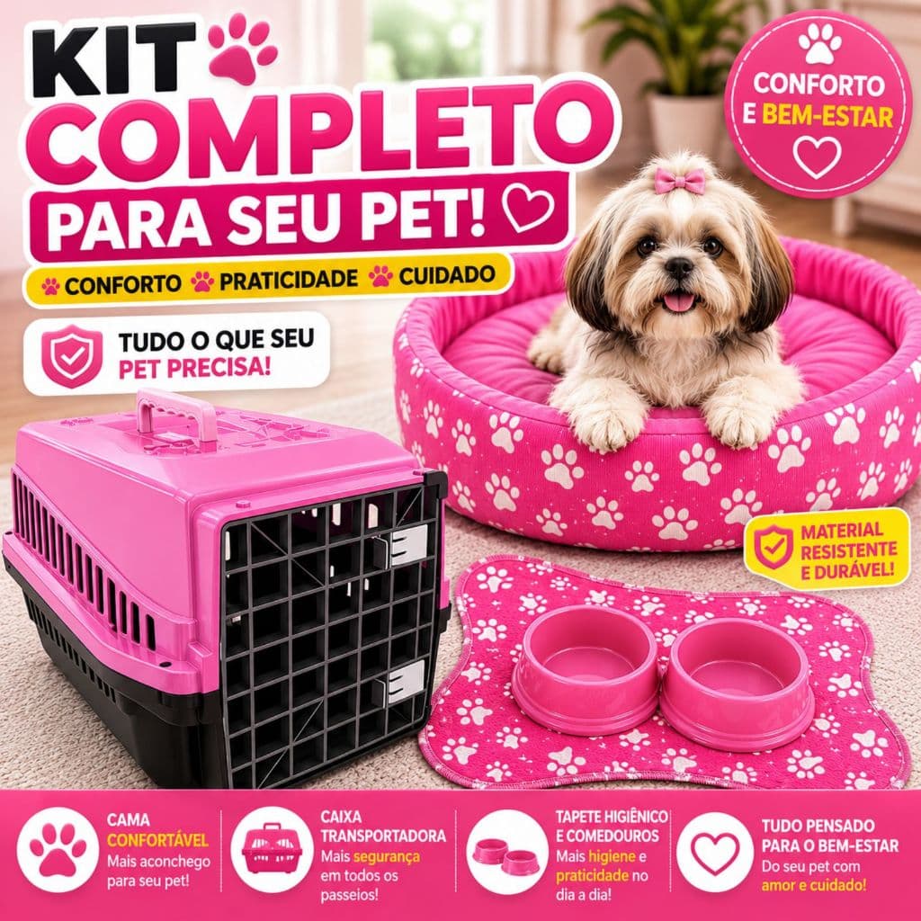 Caixa de Transporte N1 + Caminha Pet Europa KitZoo Flow