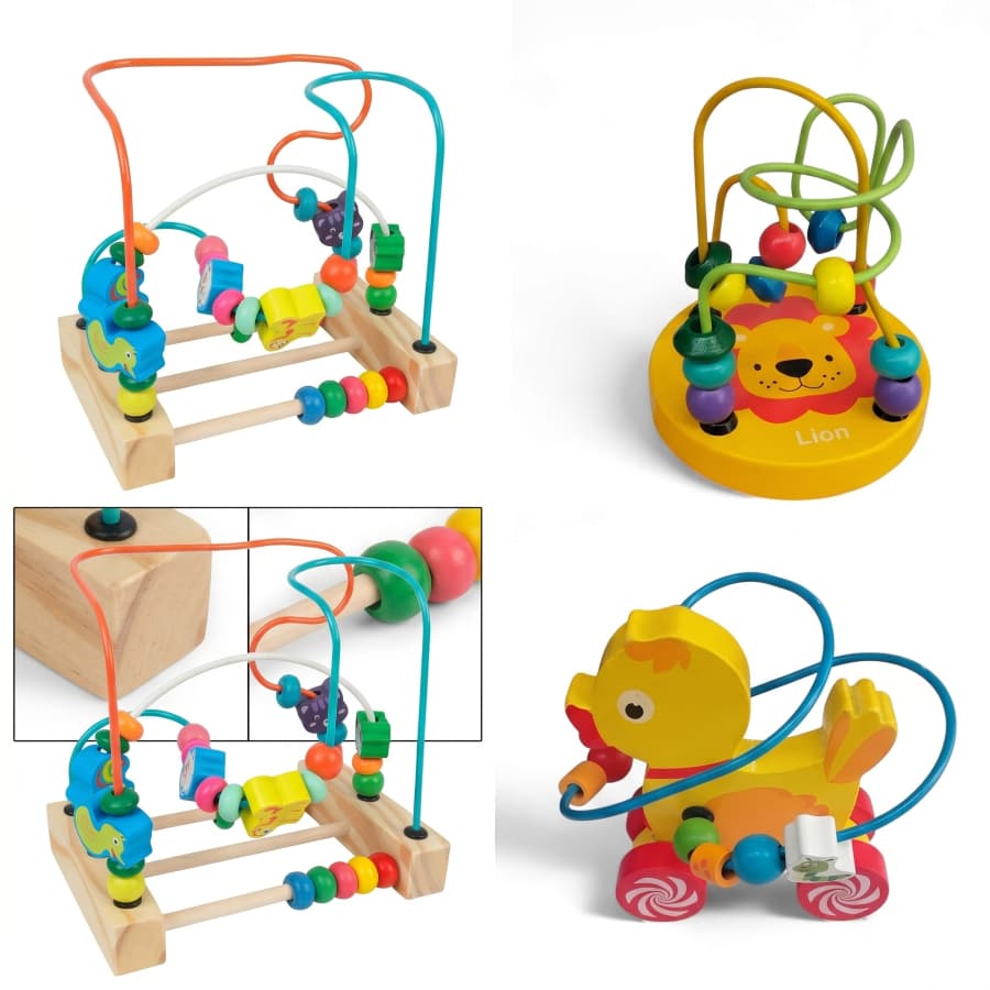 Brinquedo Educativo Labirinto Carrinho Aramado Circular Madeira e Metal Pedagógico Infantil