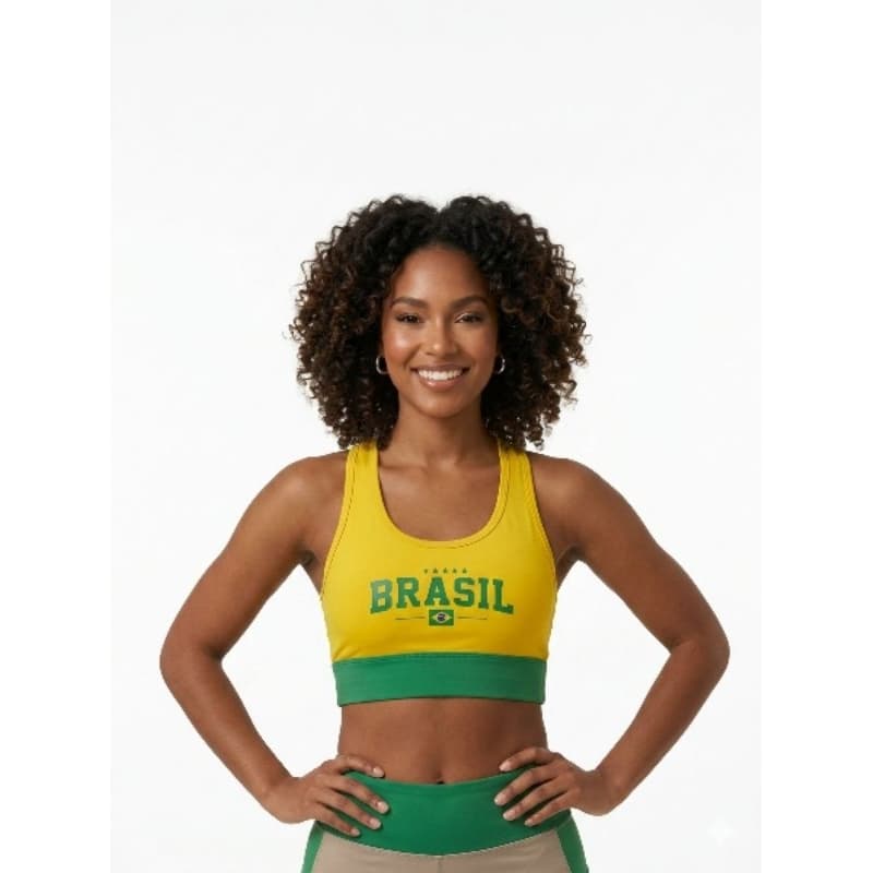 Top Cropped torcedora Brasil na copa do mundo- Estilo e Conforto Canarinho