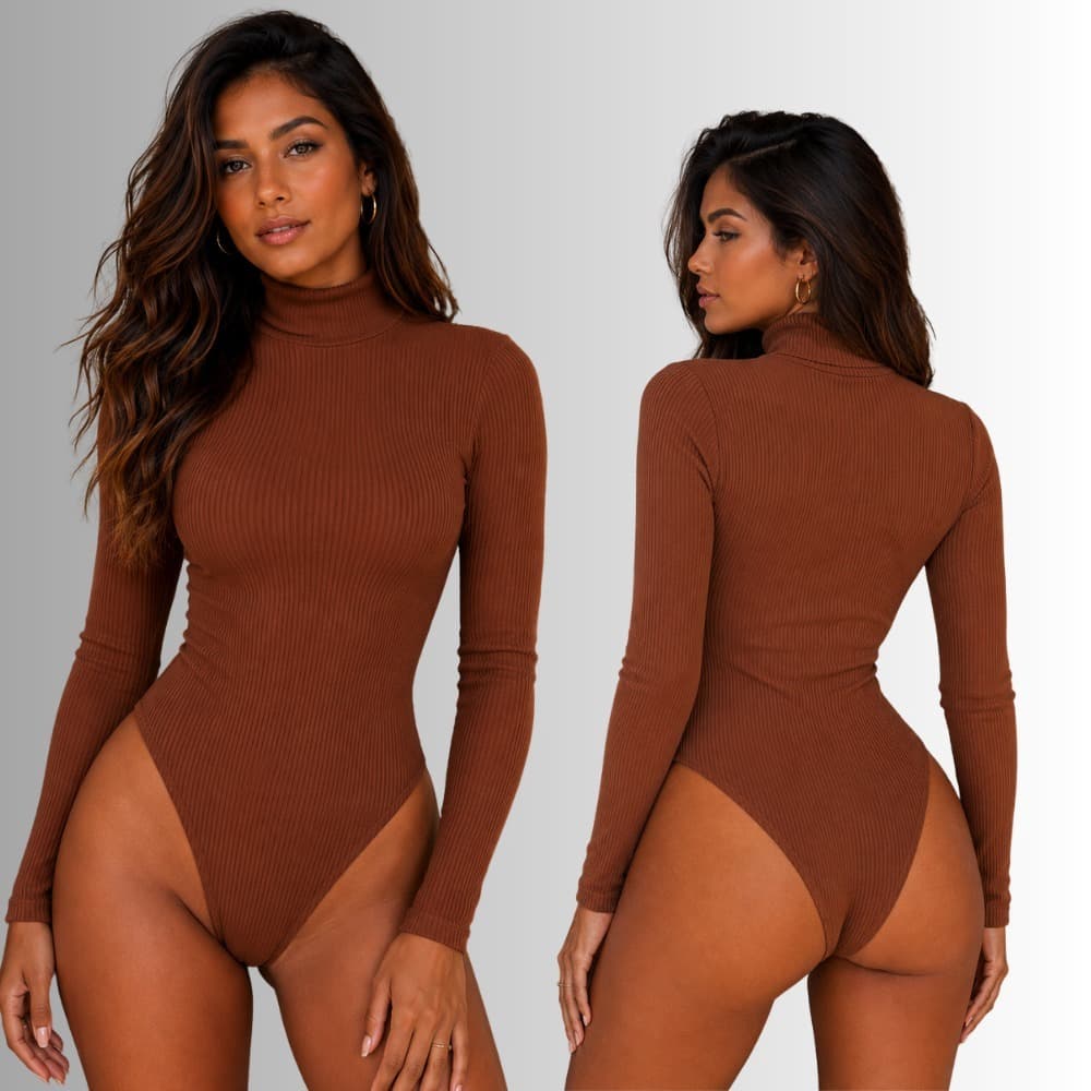 Body Manga Longa Cacharrel Tecido Anarruga Tendencia Blogueira Modelo Inverno Moda Gringa Coladinho