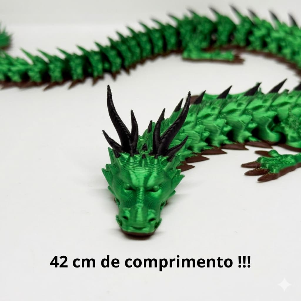 Dragão Flexível Articulado 42cm Brinquedo Sensorial Impresso 3D Colecionável Estresse Decoração Geek