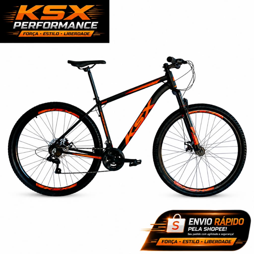 BICICLETA BIKE ARO 29 MTB ALUMÍNIO KSX SD7 21V MARCHAS INDEX CABEAMENTO INTERNO PBC UNISSEX