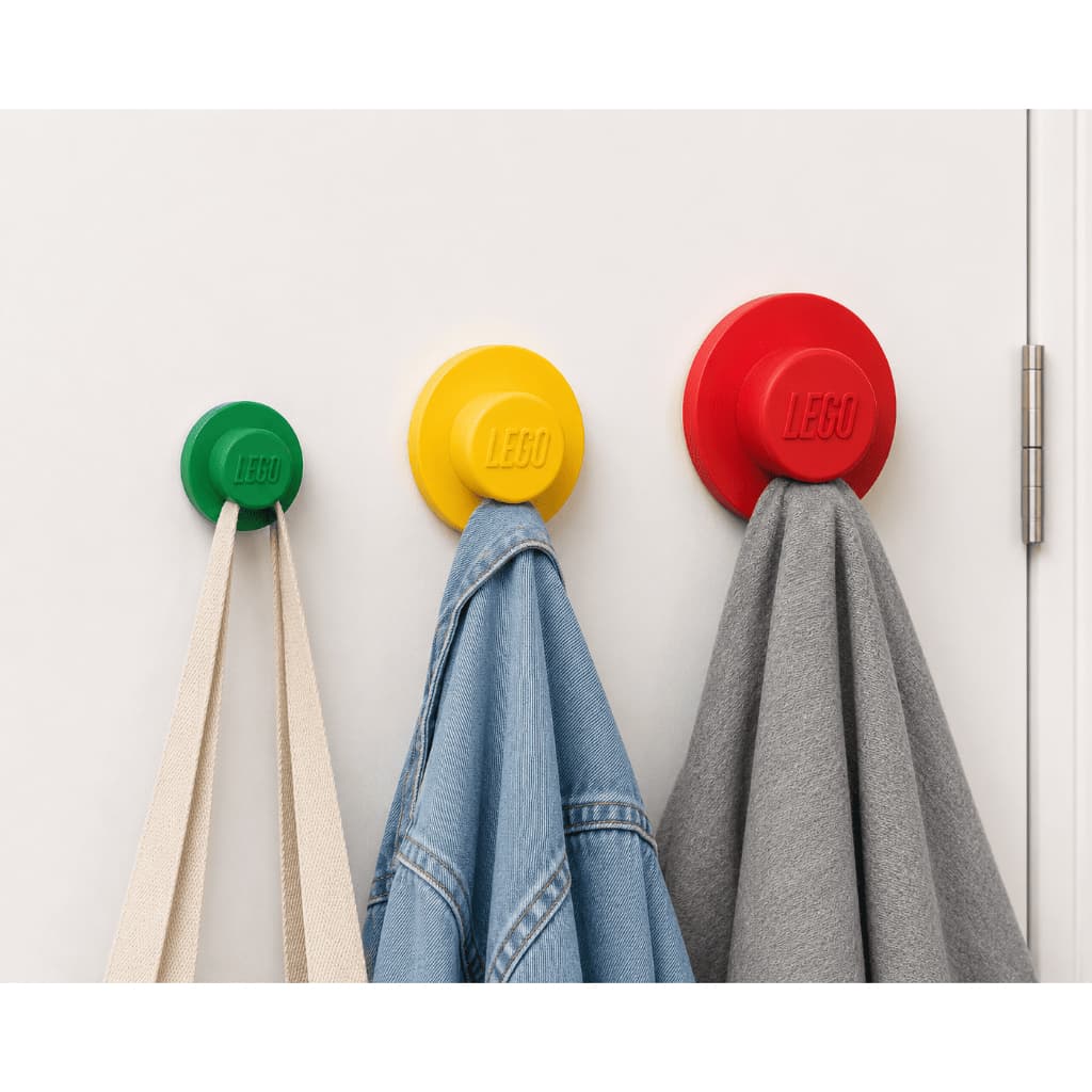 3x Cabideiro De Roupas Gancho De Parede Quarto Criança Lego
