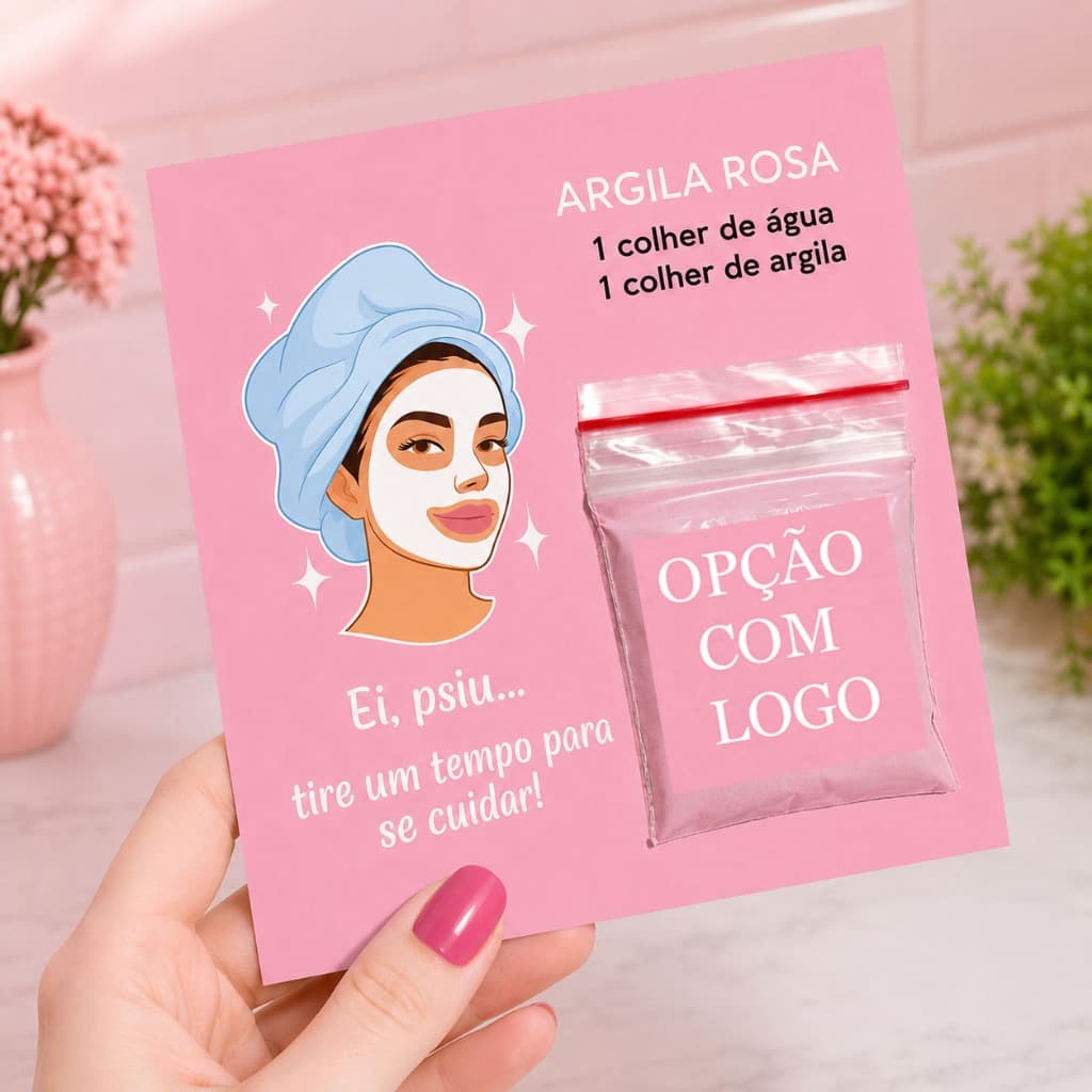 30 mimo argila +cartão agrado ao cliente envio imediato autocuidado argila facial saquinho argila