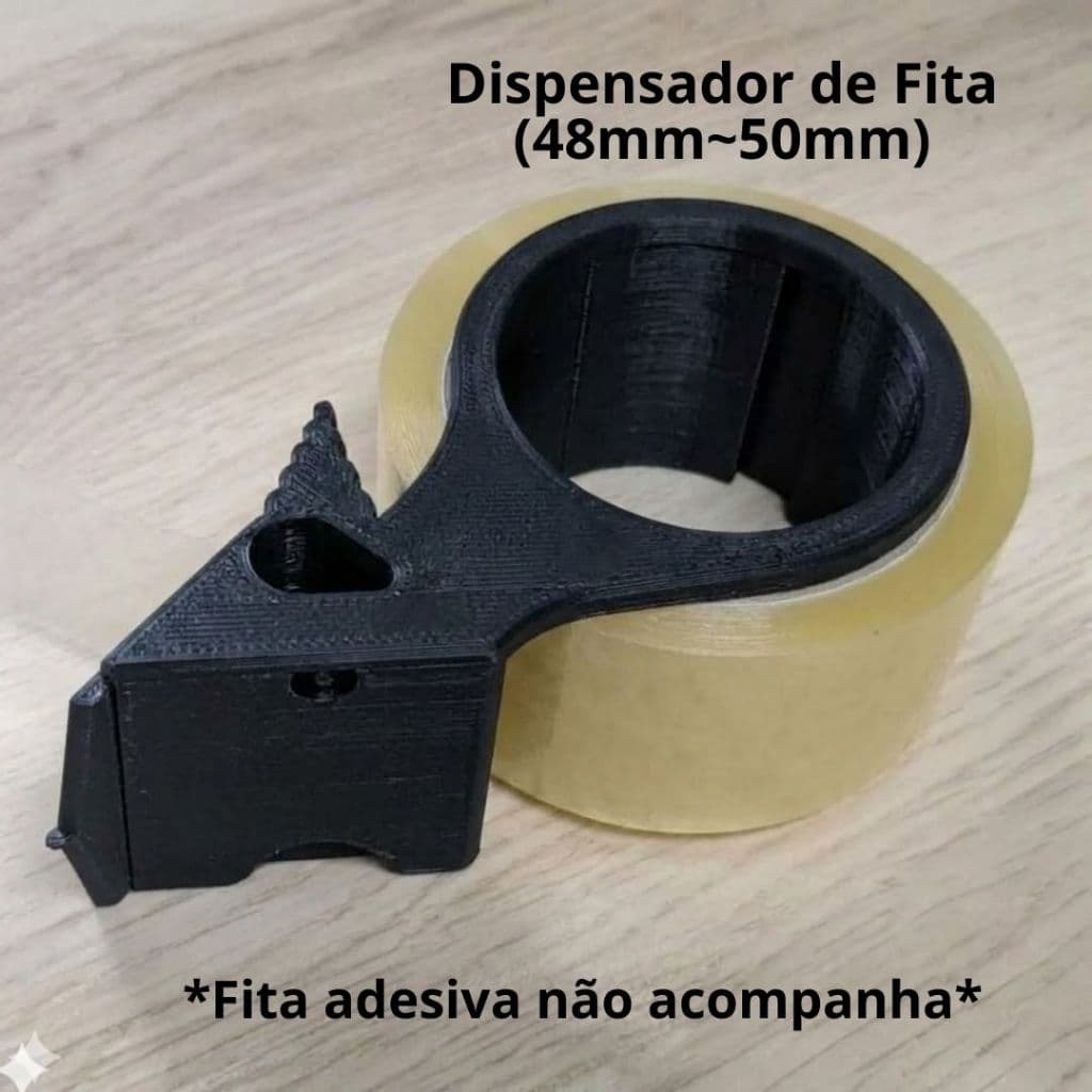 Suporte Aplicador De Fita Adesiva de Embalagem Compativel com Fita 3M – Modelo Exclusivo Sem Lâmina