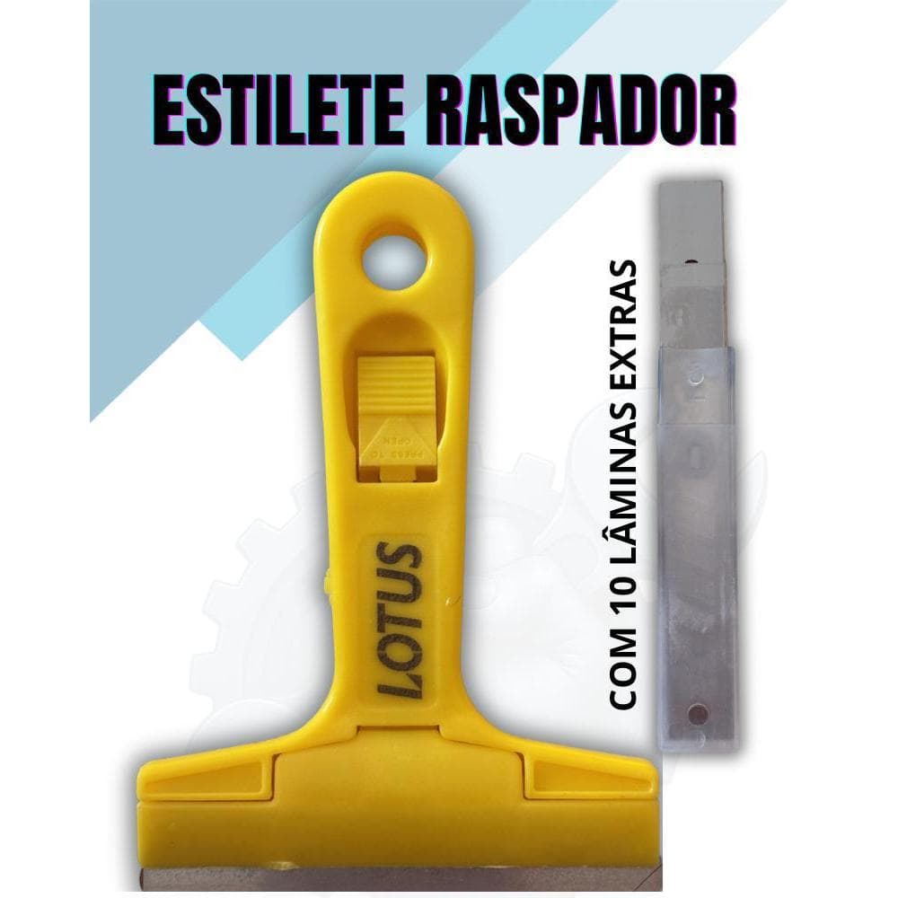 Raspador Plano Tintas Piso Vidro Cerâmica Azulejo+3 Lâminas