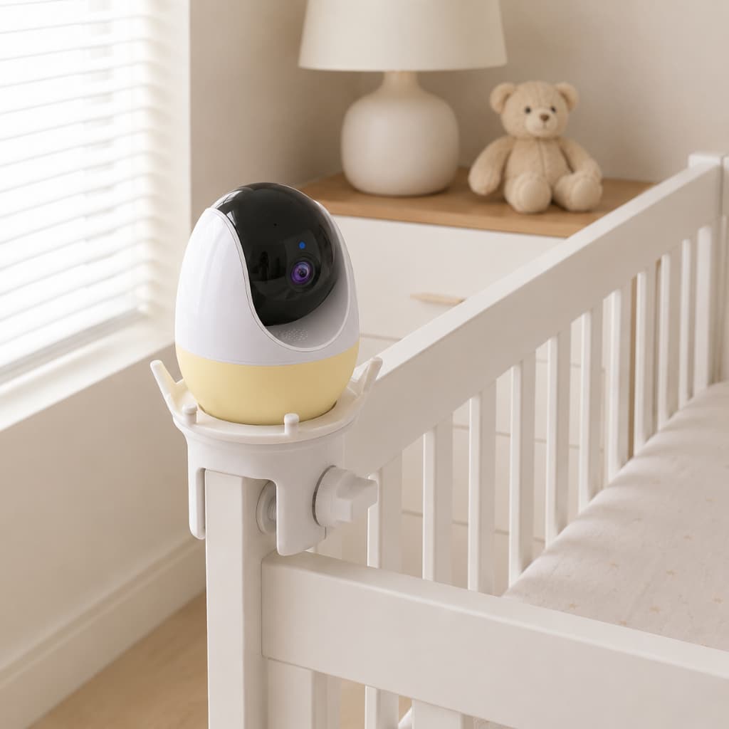 Suporte De Berço Para Câmera Babá Eletrônica OLANENEM LCD 4.3 Branco Impressão 3D Ajustável