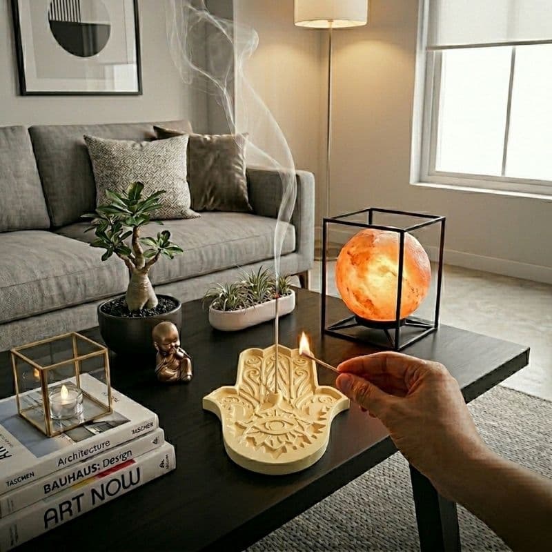 Incensário Mão de Hamsá Mão de Fátima Em PLA 3D + Incenso Grátis