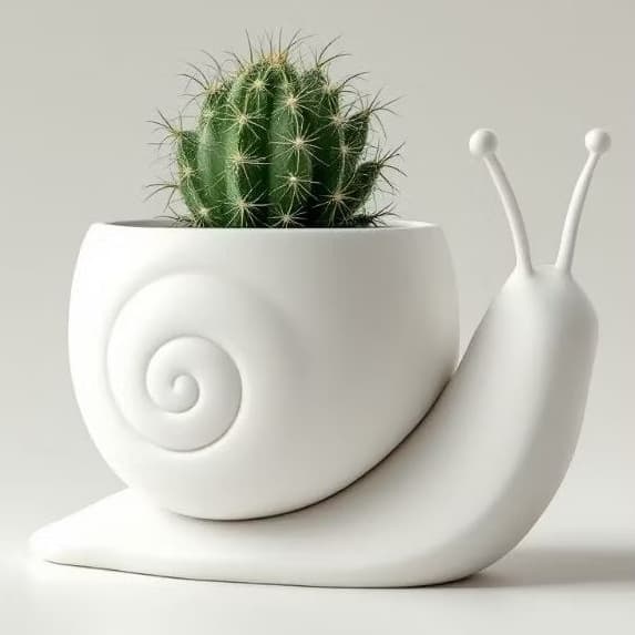 Vaso Decorativo Caracol para Suculentas e Cactos  Cachepô Criativo para Decoração