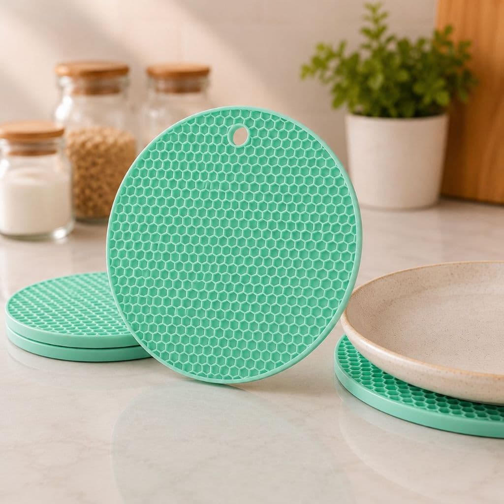 Descanso de Prato Panela Silicone Kit 2 ou 4 Protetor de Mesa Antiderrapante