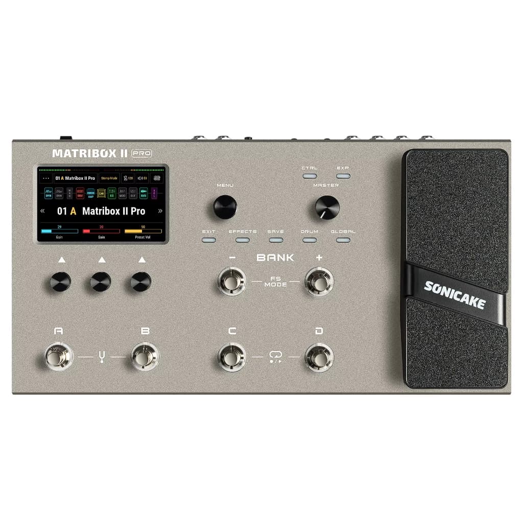 Matribox 2 Pro SONICAKE Multi-efeitos NAM A2 e IR Loader Tela Touch 4.3 Pol Amplificador Modeler Guitarra Baixo e Violão