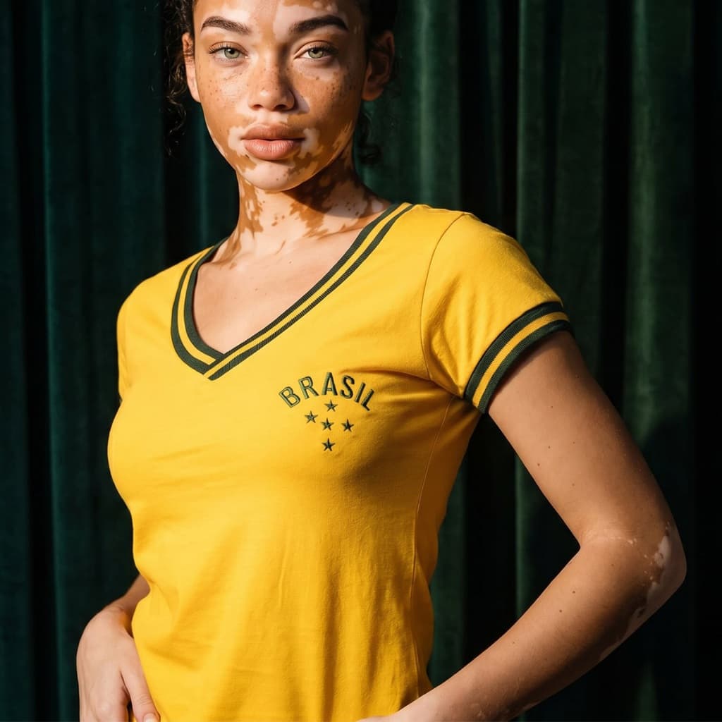 Camisa Brasil Retrô Vintage Babylook Feminina Oficial