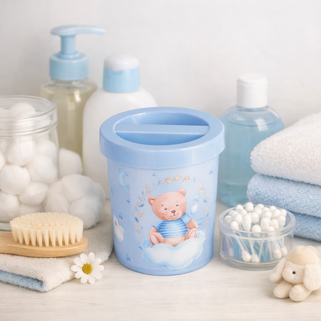 PORTA COTONETE PARA CUIDADOS COM O BEBE PLASÚTIL