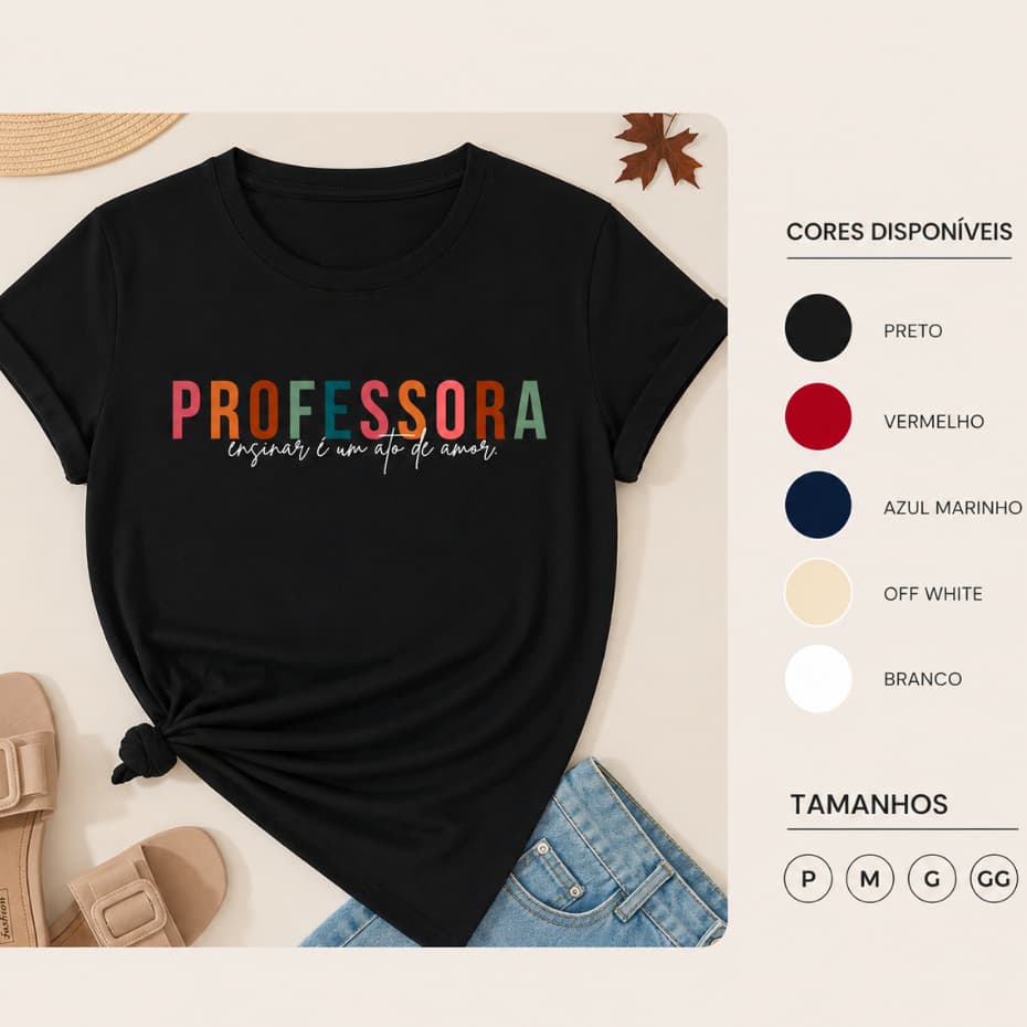 Camiseta Professora Profissão, camisa professora, camiseta algodao, camisa premium