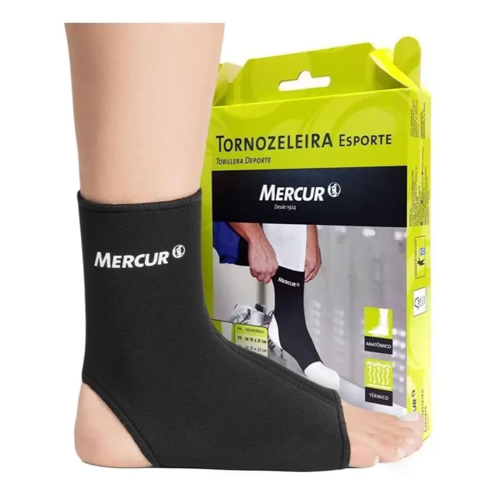 Tornozeleira Esporte Mercur Neoprene Exercicio Tornozelo