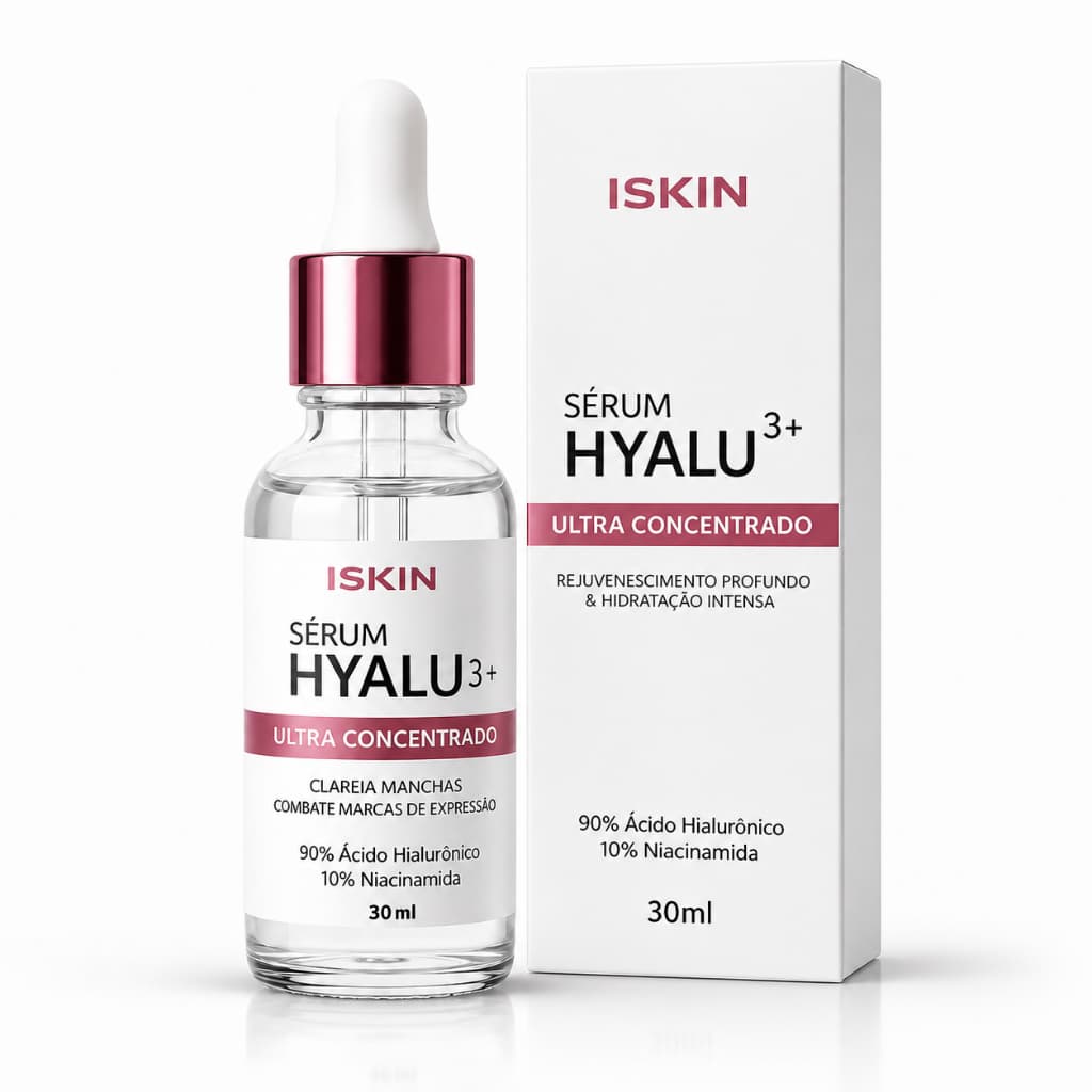 Sérum Facial Para Combate de Rugas & Manchas | Alta Concentração de Ácido Hialurônico & Niacinamida
