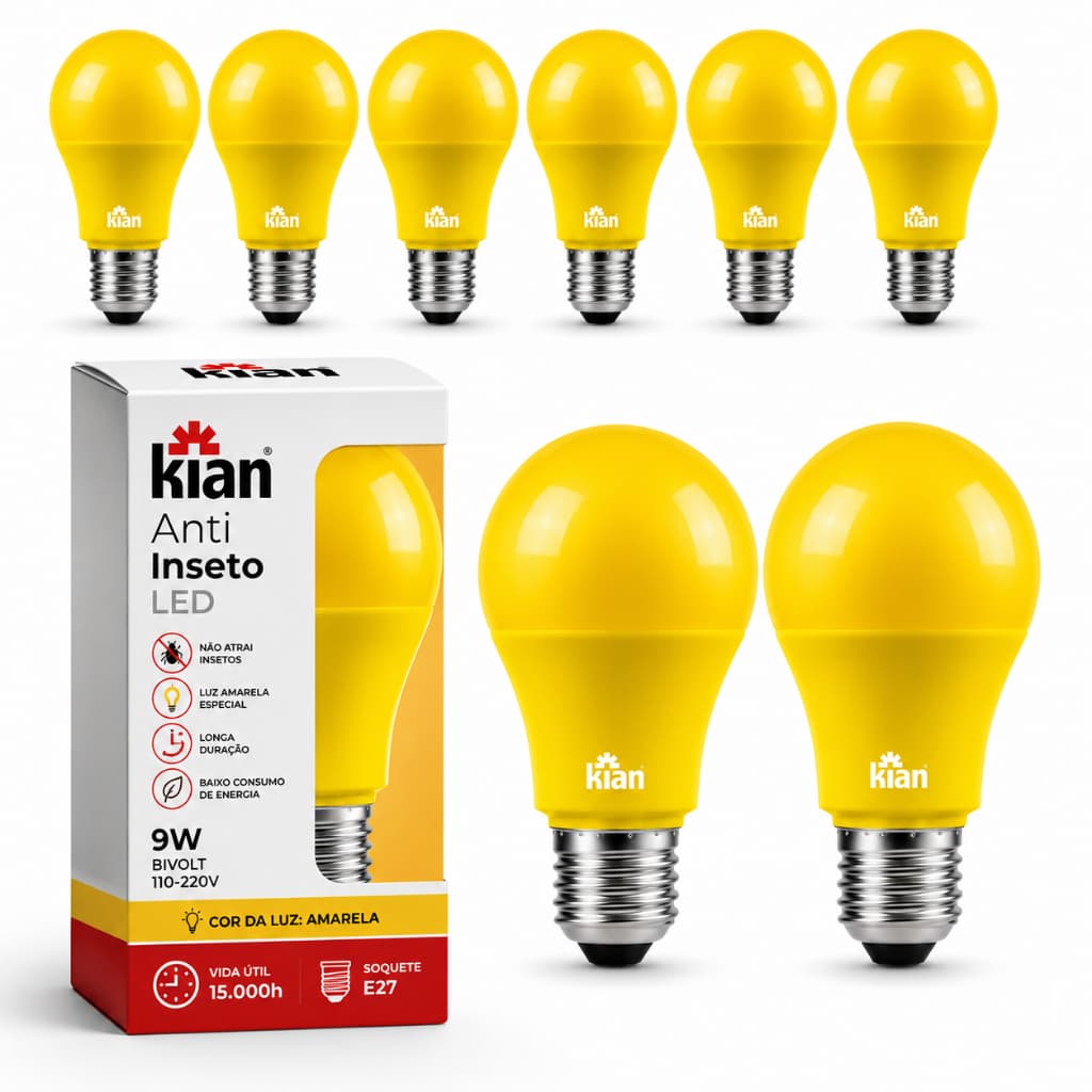 Kit Lâmpada Anti Inseto 9W Bivolt Afasta Mosquito Dengue Chicungunha