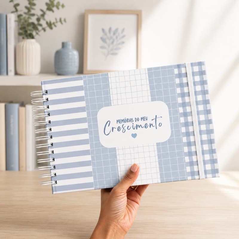 🤍 Álbum Memórias do Meu CRESCIMENTO - 100 PÁGINAS | 25x18  | Infantil